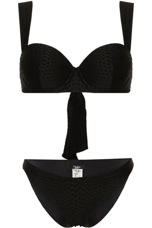 Noire Swimwear Nikki snakeskin-effect bikini set
