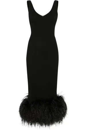 LOULOU Feather-trim maxi dress