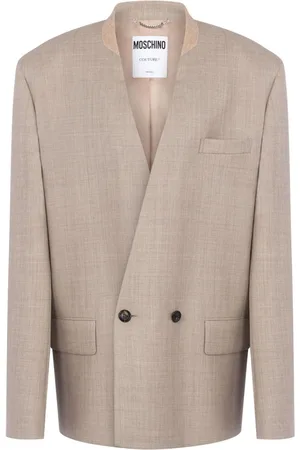 Moschino Collarless double-breasted blazer