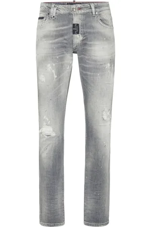 Philipp Plein Distressed straight-leg jeans