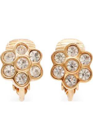 Dior Rhinestone-embellished clip-on earrings