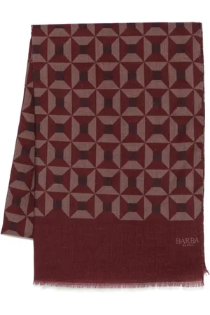 BARBA Geometric-print scarf