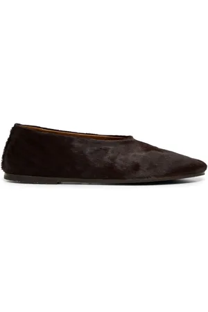 MARSÈLL Pointed-toe leather ballerina shoes
