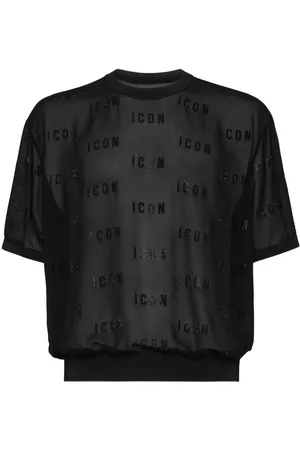 Dsquared2 Logo-appliqué mesh T-shirt
