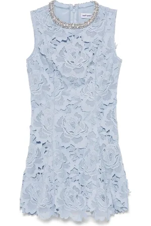 Self-Portrait Flower lace mini dress