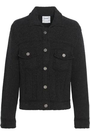 Barrie Contrast-stitch knitted jacket