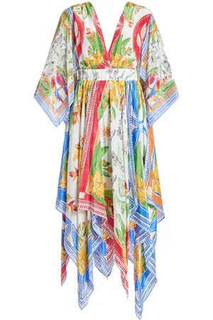 Farm Rio Tropical Destination Kimono Sleeve midi dress