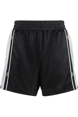 Fendi Logo-tape perforated track shorts