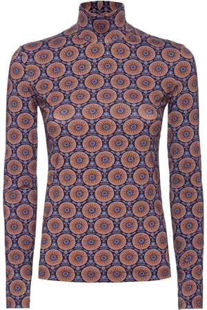La DoubleJ Geometric-pattern turtleneck