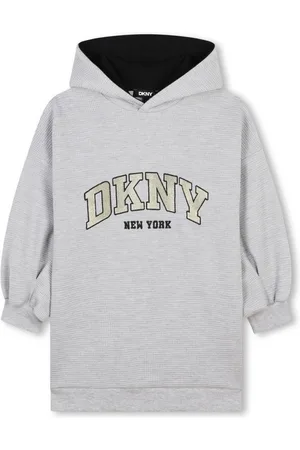 DKNY Logo-embroidered hooded dress