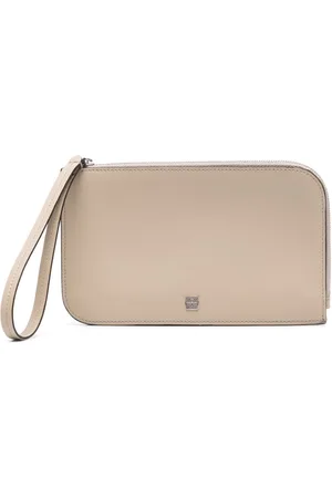 Totême Logo-plaque leather clutch bag