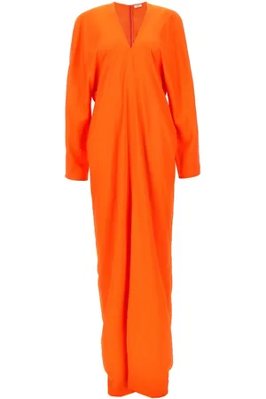 Salvatore Ferragamo V-neck satin maxi dress