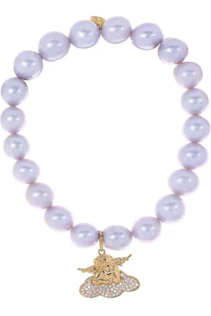 Sydney Evan 14kt yellow Cherub pearl bracelet