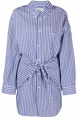 Balenciaga Oversized knotted-front cotton shirt