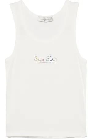 Ludovic De Saint Sernin Crystal-logo tank top
