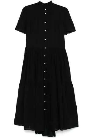 Ralph Lauren Lace-trim cotton midi dress