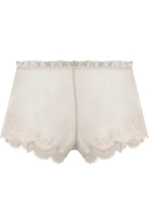 CARINE GILSON Calais-Caudry lace-trim silk shorts