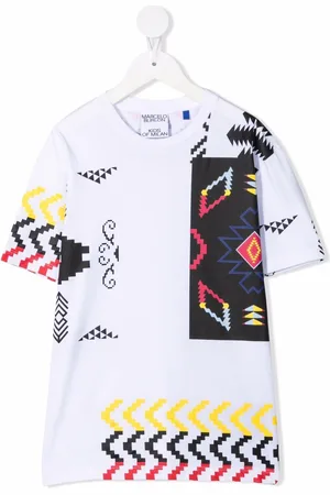 MARCELO BURLON Folk-patchwork cotton T-shirt