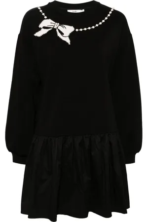 B+AB Bow-intarsia knitted dress