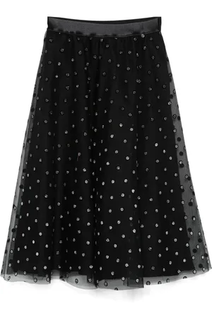 NISSA Polka-dot print midi skirt