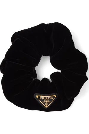 Prada Triangle-logo velvet scrunchie