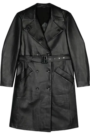 Sportmax Belted leather trench coat