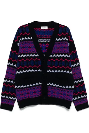 LANEUS Intarsia-knit cardigan