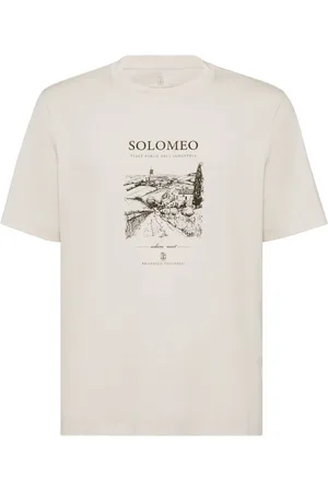 Brunello Cucinelli Cotton solomeo graphic print t-shirt
