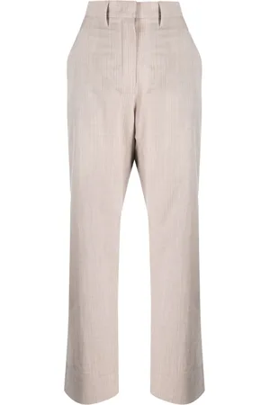 Fendi Mélange-effect straight-leg wool trousers