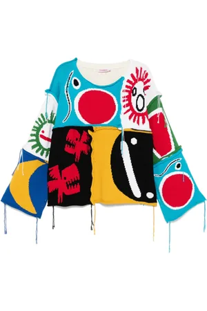 Charles Jeffrey Loverboy Patch Cable Knit jumper