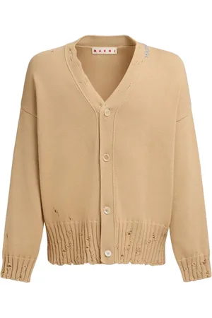 Marni Distressed-effect cotton cardigan