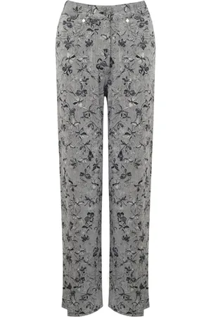 PORTS 1961 Floral-print straight-leg jeans