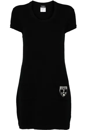 CHANEL 2007 logo-appliqué minidress