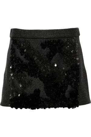 Plan C Sequined mélange-effect mini skirt