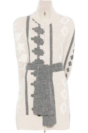 LORENA ANTONIAZZI Patterned jacquard cardigan