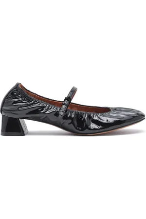 Lanvin Wedge-heel leather ballerinas