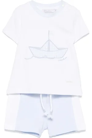 PATACHOU Boat-embroidery shorts set