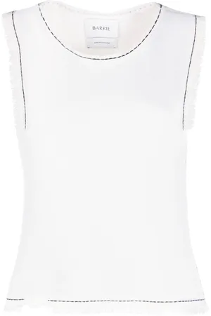Barrie Sleeveless fringed tank top