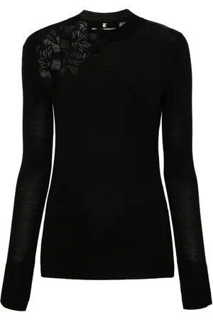 ERMANNO SCERVINO Floral-lace appliqué sweater