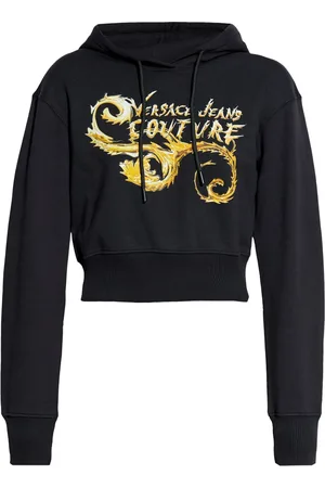 VERSACE Logo-print cotton hoodie
