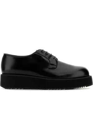Prada Brushed-leather derby shoes