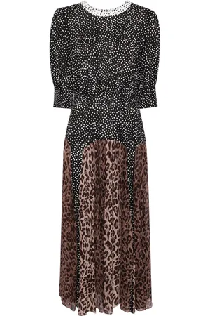 RIXO London Meg Leopard Midi Dress