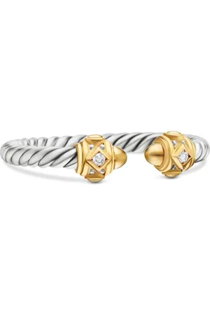 David Yurman 18kt yellow gold and sterling Renaissance diamond ring (2.3mm)