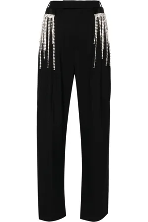 Frenken Gem-embellished fringed straight trousers