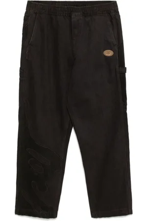 A Bathing Ape Logo patch straight-leg trousers