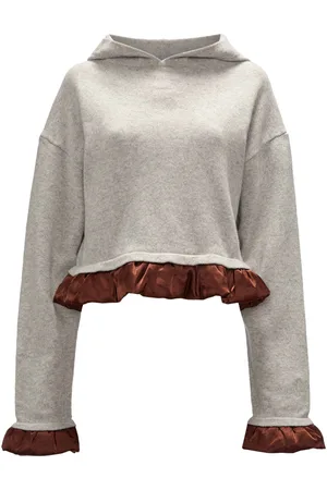 J.W.Anderson Satin-trimmed cropped hoodie