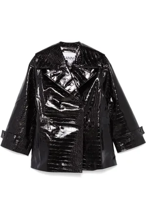 Ganni Croc-embossed jacket