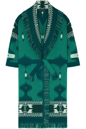 Alanui Patterned-jacquard virgin-wool cardigan