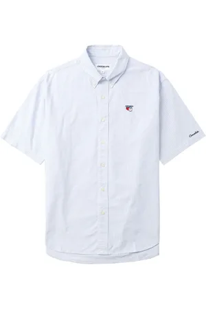 Chocoolate Logo-embroidered striped cotton shirt