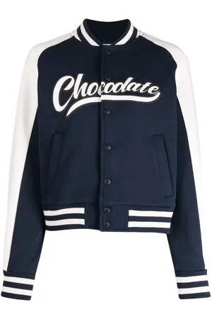 Chocoolate Logo-print stripe-trim bomber jacket